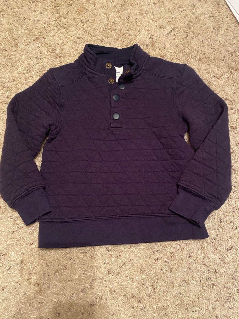 Tommy Bahama Navy Quilted Pullover with Button Mock Neck size 5T EUC